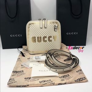 NWT GUCCI GUCCY Mini Leather Crossbody (White)